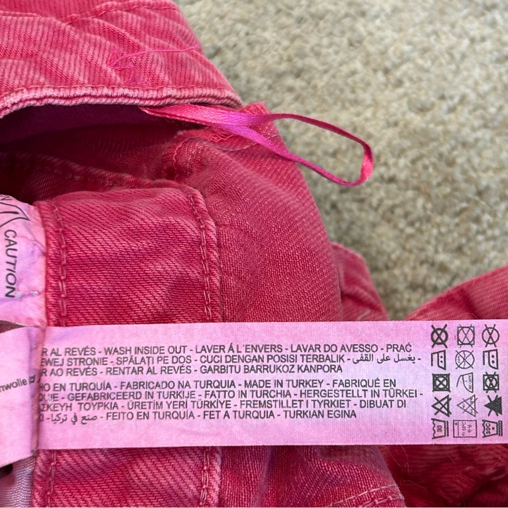 Zara pink denim Jean strapless mini dress Barbie Sz M - Picture 15 of 17